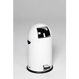 VAR Müllsackständer, 22 l, mit Fußpedal, Metallgriff, Stahleinsatz, weiß