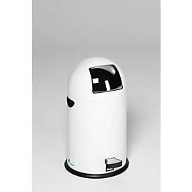 VAR Müllsackständer, 33 l, mit Fußpedal, Metallgriff, Inneneimer Stahl, weiß