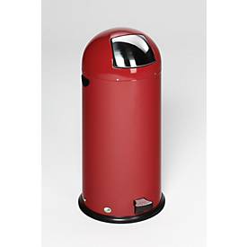 VAR Müllsackständer, 55 l, mit Fußpedal, rot, Metallgriff, Inneneimer Stahl, 8,6 kg