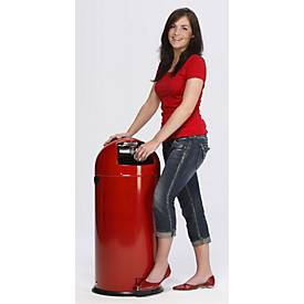 VAR Müllsackständer, 55 l, mit Fußpedal, rot, Metallgriff, Inneneimer Stahl, 8,6 kg