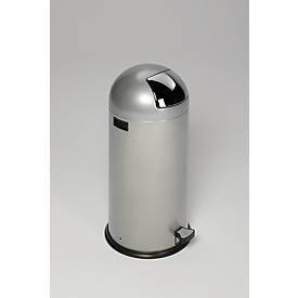 VAR Müllsackständer, 55 l, mit Fußpedal, silber, 8,6 kg, Metallgriff, Inneneimer Stahl