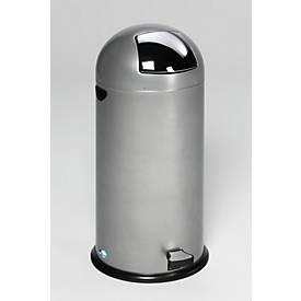 VAR Müllsackständer, 55 l, mit Fußpedal, silber, 8,6 kg, Metallgriff, Inneneimer Stahl