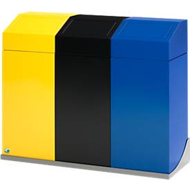 VAR Wandhalterung, für Wertstoffsammler mit einer Grundfläche von 320 x 320 mm & Volumen von 45 l, 3-fach