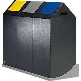 VAR Wandhalterung, für Wertstoffsammler mit einer Grundfläche von 320 x 320 mm & Volumen von 45 l, 3-fach
