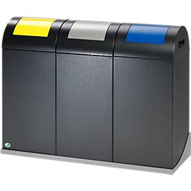 VAR Wandhalterung, für Wertstoffsammler mit einer Grundfläche von 320 x 320 mm & Volumen von 45 l, 3-fach