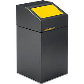 VAR Wertstoffsammelgerät WSG 40 E, 40 L, verzinktes Stahlblech, pulverbeschichtet, selbstschließend, gelb