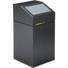 VAR Wertstoffsammelgerät WSG 40 E, 40 L, verzinktes Stahlblech, pulverbeschichtet, selbstschließend, silber