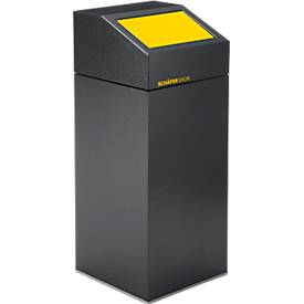 VAR Wertstoffsammelgerät WSG 55 E, 55 L, verzinktes Stahlblech, pulverbeschichtet, selbstschließend, gelb