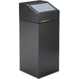 VAR Wertstoffsammelgerät WSG 55 E, 55 L, verzinktes Stahlblech, pulverbeschichtet, selbstschließend, silber