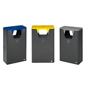 VAR Wertstoffsammelgerät WSG 82, 60 l, Stahl, eisenglimmer beschichtet, Aluminiumgriff, blau RAL 5010  