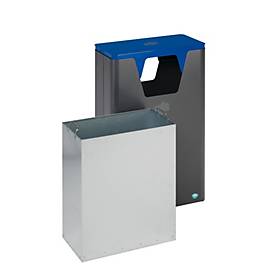 VAR Wertstoffsammelgerät WSG 82, 60 l, Stahl, eisenglimmer beschichtet, Aluminiumgriff, blau RAL 5010  