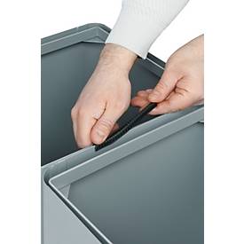 VAR Wertstoffsammelgerät WSG Quadro 79, 70 Liter, silber beschichtet, gelb RAL 1023