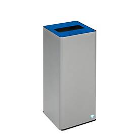 VAR Wertstoffsammelgerät WSG Quadro 79, 70 Liter, silber beschichtet, RAL 5010 blau