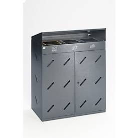 VAR Wertstoffsammelstation, 3-fach, antiksilber