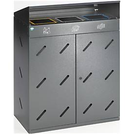 VAR Wertstoffsammelstation, 3-fach, eisenglimmer