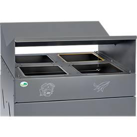 VAR-Wertstoffsammelstation, 4-fach, antiksilber