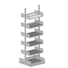 Variabo Freiarmregal, Grundfeld, doppelseitig, 250 mm Fachtiefe, 750 x 2500 mm