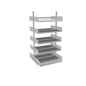 Variabo Freiarmregal, Grundfeld, doppelseitig, 400 mm Fachtiefe, 1000 x 2000 mm