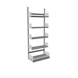 Variabo Freiarmregal, Grundfeld, einseitig, 300 mm Fachbodentiefe, 750 x 2000 mm