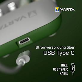 VARTA Akku Ladegerät Eco Charger Pro Recycled Box, aus 75% Recyclingmaterial, inkl. USB-Typ-C Ladekabel
