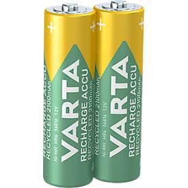 VARTA Akku Recycled Blister 2, wiederaufladbar, 2100mAh, AA, 2 Stück