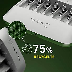 VARTA Batterie-Ladegerät Eco Charger Multi Recycled, für NiMH-Akkus, USB-C, 100-240 V, inkl. 8x AA 2100mAh Akkus