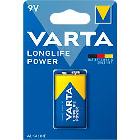 VARTA Batterie Longlife Power, Spannung 9 V, besonders langlebig, E-Block, 1 Stück