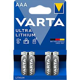 VARTA Batterie PROFESSIONAL LITHIUM, Micro AAA, 1,5 V, 4 Stück