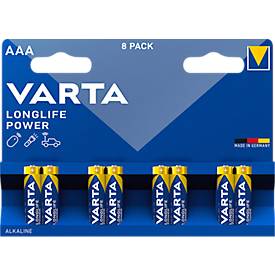 VARTA Batterien Longlife Power, Spannung 1,5 V, besonders langlebig, Micro AAA, 8 Stück