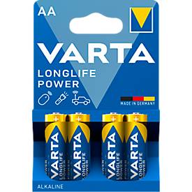 VARTA Batterien Longlife Power, Spannung 1,5 V, besonders langlebig, Mignon AA, 4 Stück