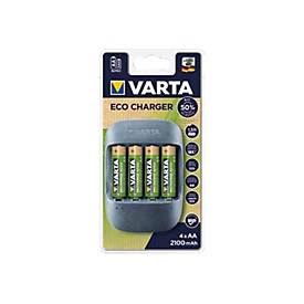 Image of Varta Eco Batterieladegerät - 4 x AA-Typ - NiMH - mit 4 x AA NiMH wiederaufladbare Batterien