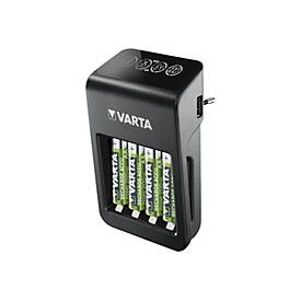 Image of Varta LCD Plug Charger+ Batterieladegerät / Stromadapter - 4 x AA-Typ - NiMH - USB