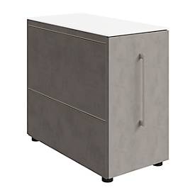 Vast ladeblok SOLUS PLAY, met uittrekcompartiment, aanbouw links, diepte 400 mm, ceramic grey
