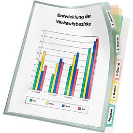 Veloflex Klarsichthüllen mit blanko Register Tabs, DIN A4, PP-Folie, 10 Stück