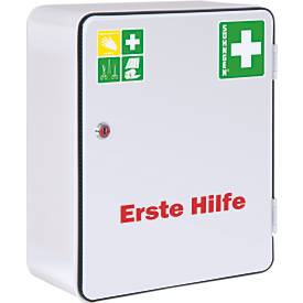 Verbandschrank HEIDELBERG, Stahlblech, Sicherheitsschloss, B 362 x T 140 x H 302 mm, ohne Inhalt, weiß