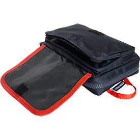 Verbandtasche TRAVEL, inkl. bedarfsgerechter Füllung für unterwegs, B 170 x T 60 x H 120 mm, Nylon, blau-rot