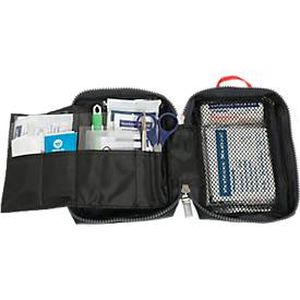 Verbandtasche TRAVEL, inkl. bedarfsgerechter Füllung für unterwegs, B 170 x T 60 x H 120 mm, Nylon, blau-rot
