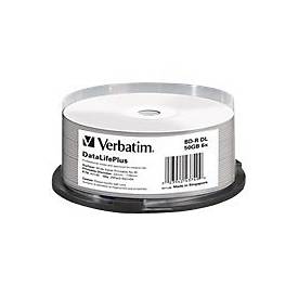 Verbatim DataLifePlus - 25 x BD-R DL - 50 GB 6x - breite bedruckbare Oberfläche - Spindel