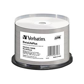 Verbatim DataLifePlus Professional - 50 x CD-R - 700 MB 52x - breite Thermodruckfläche - Spindel