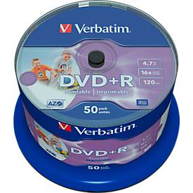 Verbatim DVD+R AZO Wide Inkjet Printable, Kapazität 4,7 GB, 50er-Spindel