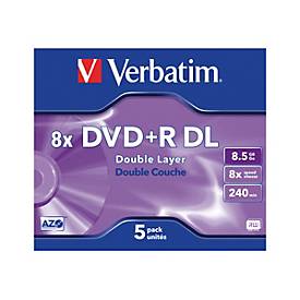 Image of Verbatim - DVD+R DL x 5 - 8.5 GB - Speichermedium
