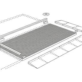 Verbindungselement für asecos Bodenelemente mit B 2900 x H 78 mm, Stahl verzinkt, B 2820 x T 45 mm