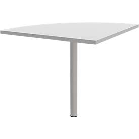 Verkettungsplatte 90° BARI, Stützfuß, 1/4 Kreis, B 800 x T 800 x H 620-820 mm, diverse Dekore