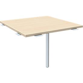 Verkettungsplatte ALICANTE, Volleck, B 800 x T 800 mm, mit Stützfuß, höhenverstellbar,