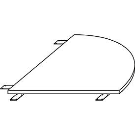 Verkettungsplatte LOGIN, gerundet, für 4-Fuß Schreibtisch LOGIN, Breite 800 mm