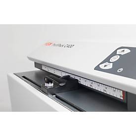 Verpackungspolstermaschine HSM ProfiPack C400, mit Griffmulde, 625 W, 220-240 V, B 610 x T 395 x H 375 mm, grau