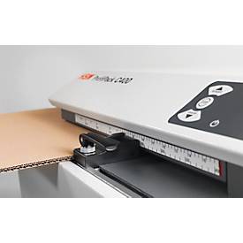 Verpackungspolstermaschine HSM ProfiPack C400, mit Griffmulde, 625 W, 220-240 V, B 610 x T 395 x H 375 mm, grau