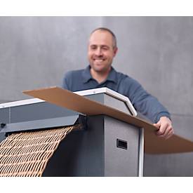 Verpackungspolstermaschine HSM ProfiPack C400, mit Griffmulde, 625 W, 220-240 V, B 610 x T 395 x H 375 mm, grau