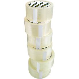 Verpakkingstape - polypropyleenfolie- B 50 mm x L 66 m - transparant - 6 rollen - ons merk Schäfer Shop Select