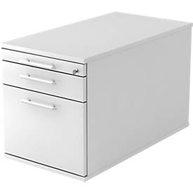 Verrijdbaar ladeblok ULM, 1 materiaallade, 1 schuiflade, hangmappenlade, B 428 x D 800 x H 512 mm, lichtgrijs